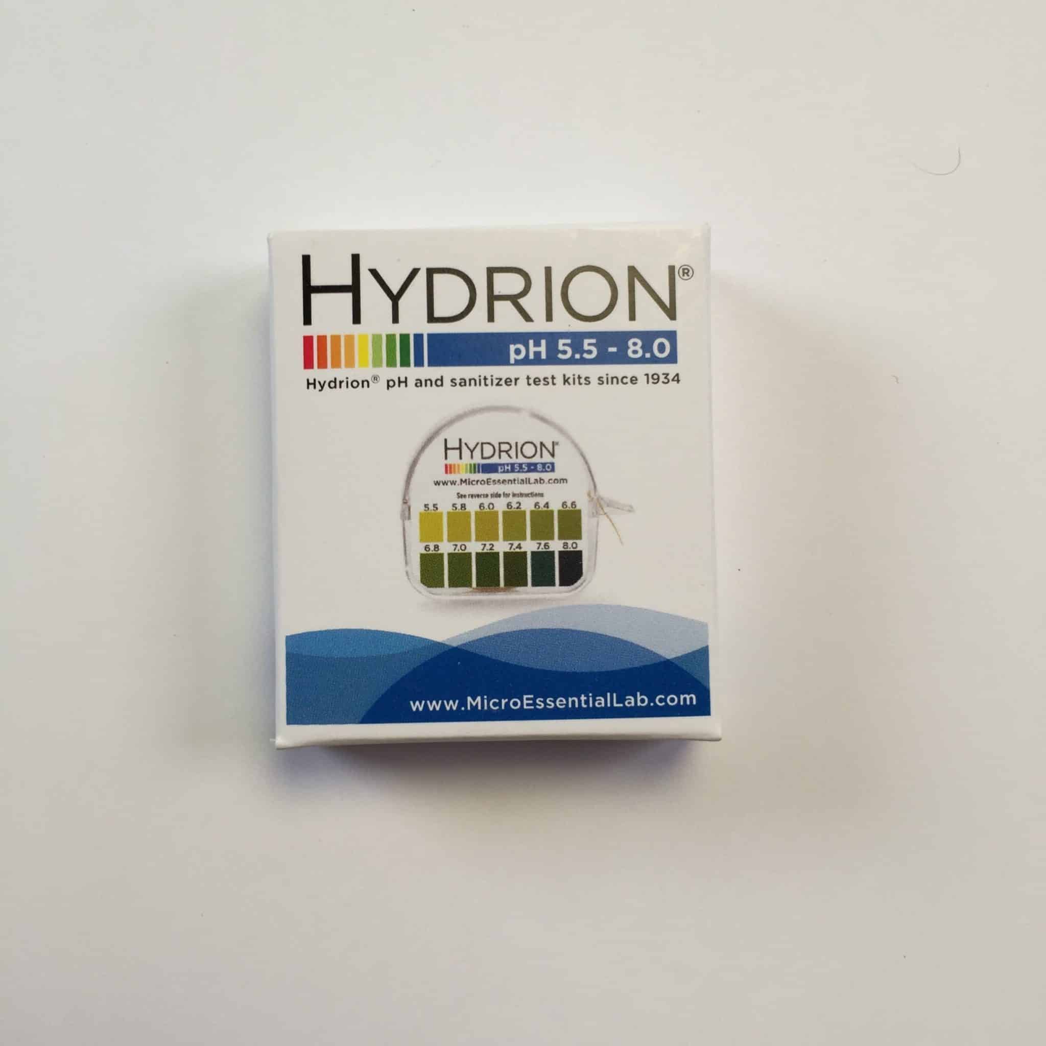 Hydrion pH Test Paper Dispenser & Color Chart pH 5.5-8.0